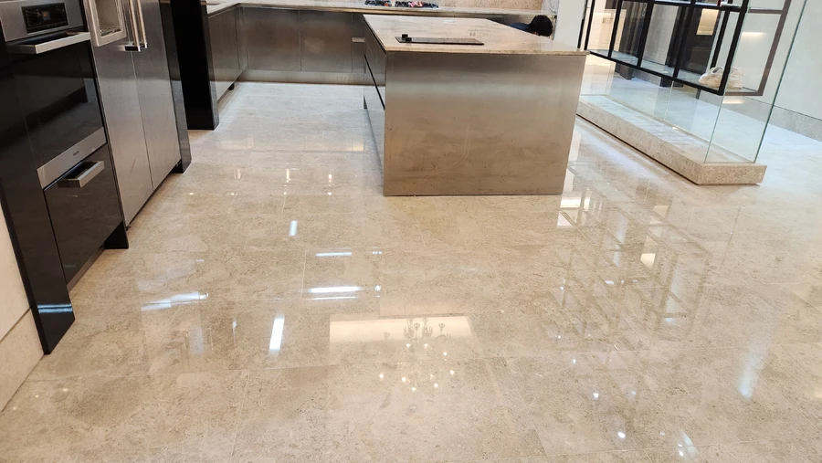 거실 바닥 대리석 광택 시공 과정